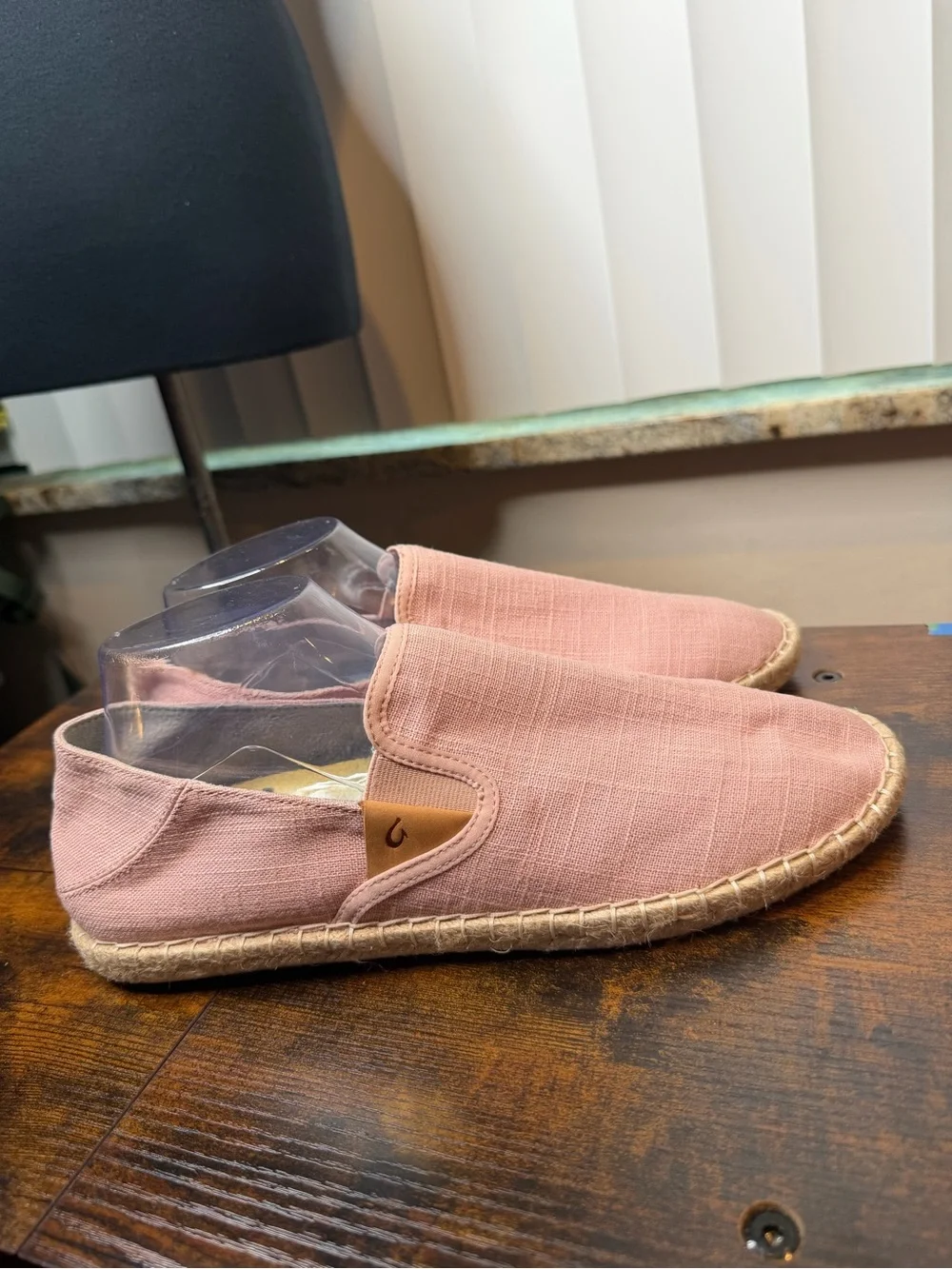 Olukai  Women Pa'a Kapa Espadrille Linen Slip On Rose Pink Size W11 NEW